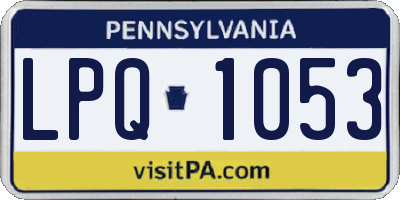 PA license plate LPQ1053