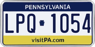 PA license plate LPQ1054