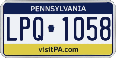PA license plate LPQ1058