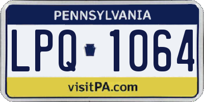 PA license plate LPQ1064