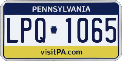 PA license plate LPQ1065