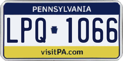 PA license plate LPQ1066