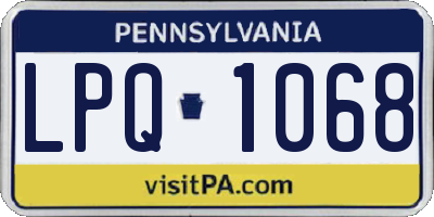 PA license plate LPQ1068