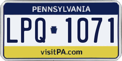 PA license plate LPQ1071