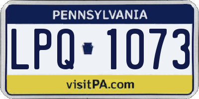 PA license plate LPQ1073