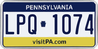 PA license plate LPQ1074