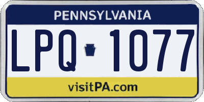 PA license plate LPQ1077