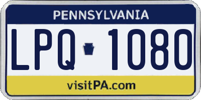 PA license plate LPQ1080