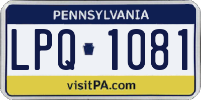 PA license plate LPQ1081
