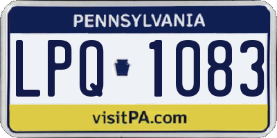 PA license plate LPQ1083