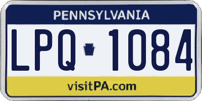 PA license plate LPQ1084