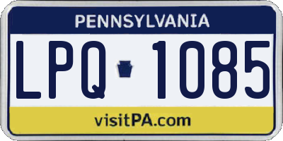 PA license plate LPQ1085