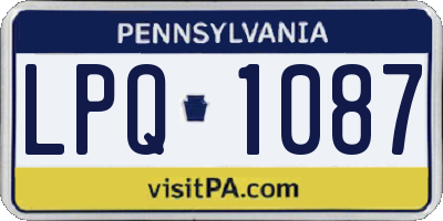 PA license plate LPQ1087