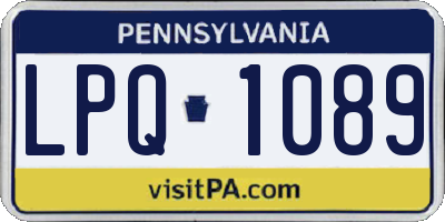 PA license plate LPQ1089