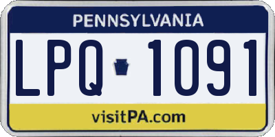 PA license plate LPQ1091