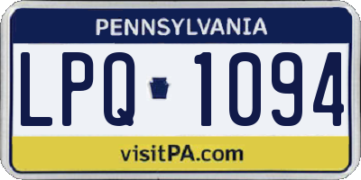 PA license plate LPQ1094