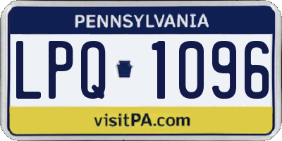 PA license plate LPQ1096
