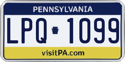 PA license plate LPQ1099