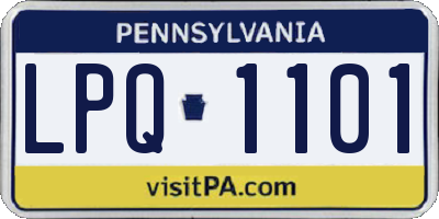 PA license plate LPQ1101