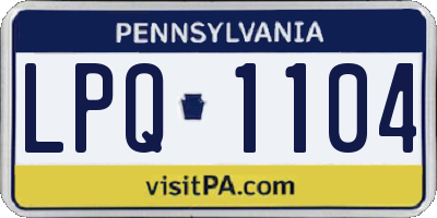 PA license plate LPQ1104