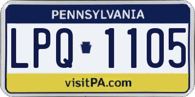 PA license plate LPQ1105