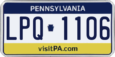 PA license plate LPQ1106