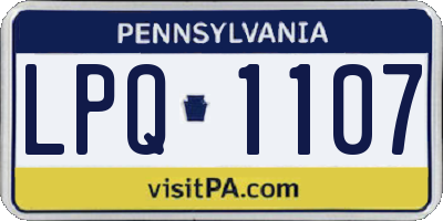 PA license plate LPQ1107