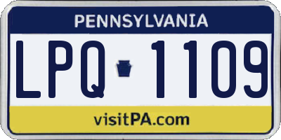 PA license plate LPQ1109