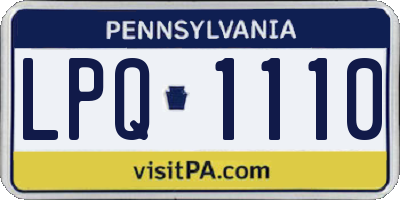 PA license plate LPQ1110