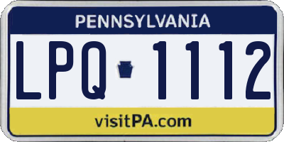 PA license plate LPQ1112