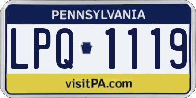 PA license plate LPQ1119