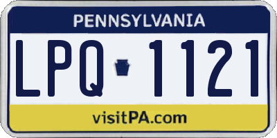 PA license plate LPQ1121