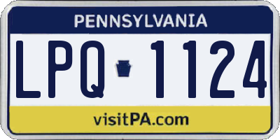 PA license plate LPQ1124