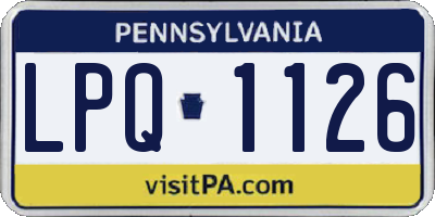 PA license plate LPQ1126