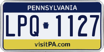 PA license plate LPQ1127