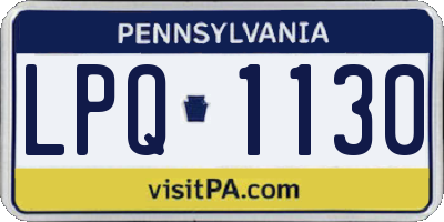 PA license plate LPQ1130