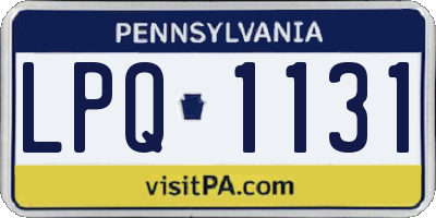 PA license plate LPQ1131