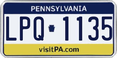 PA license plate LPQ1135