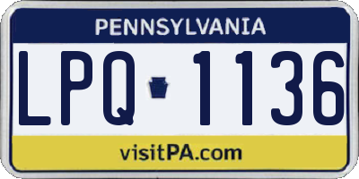 PA license plate LPQ1136