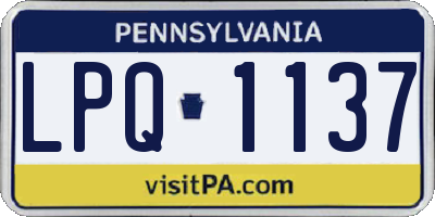 PA license plate LPQ1137