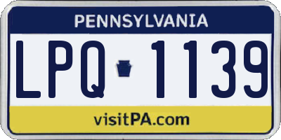 PA license plate LPQ1139