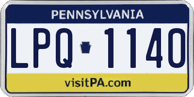 PA license plate LPQ1140