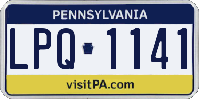 PA license plate LPQ1141