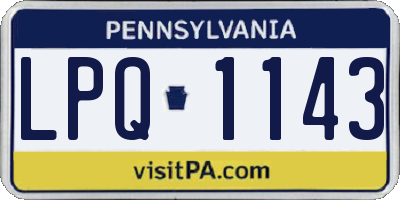 PA license plate LPQ1143