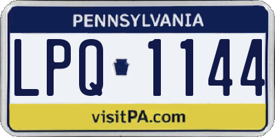 PA license plate LPQ1144