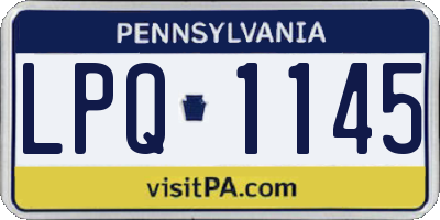 PA license plate LPQ1145