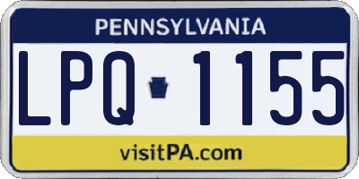 PA license plate LPQ1155