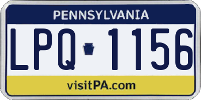 PA license plate LPQ1156