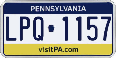 PA license plate LPQ1157