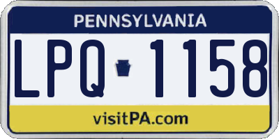 PA license plate LPQ1158